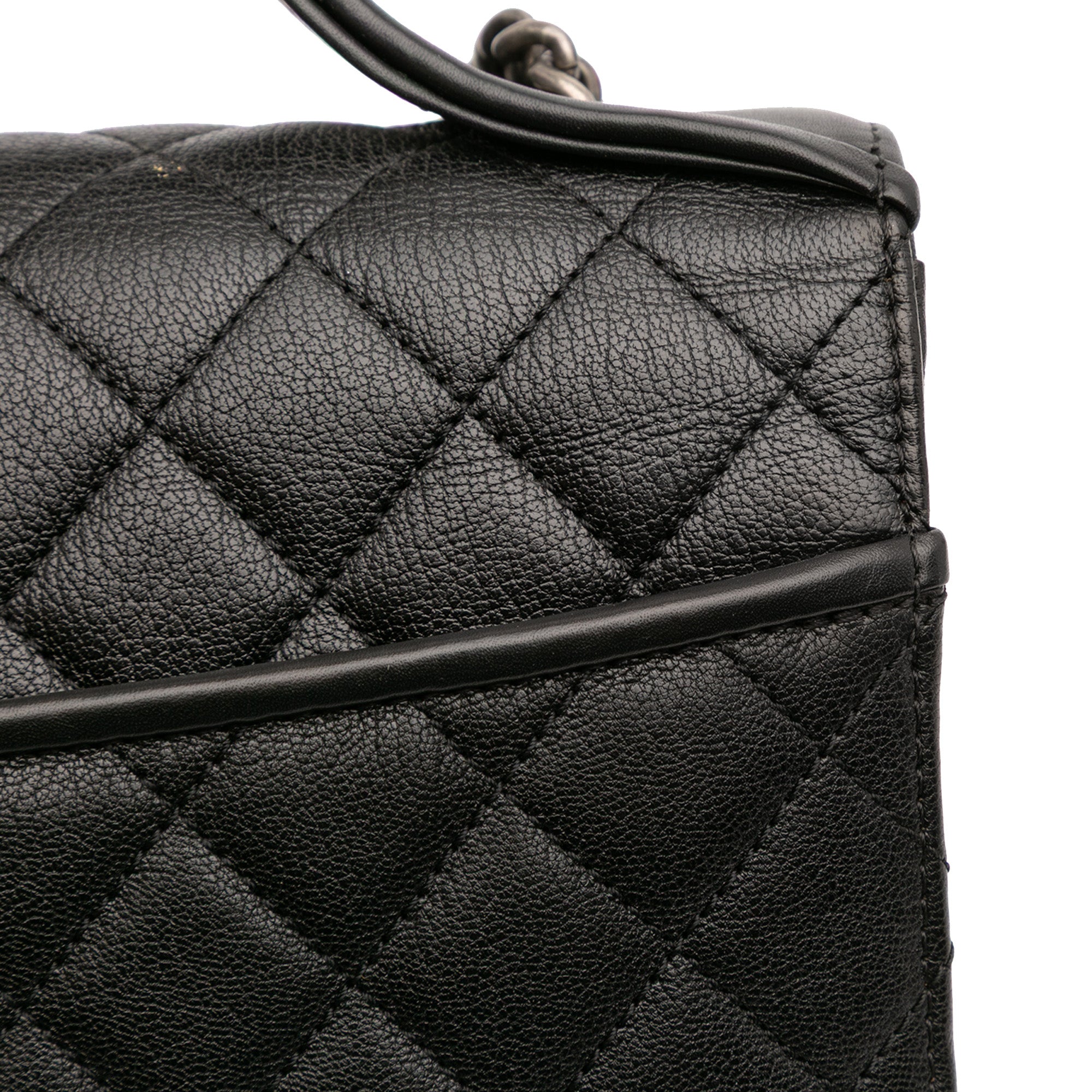Medium Quilted Goatskin CC University Flap