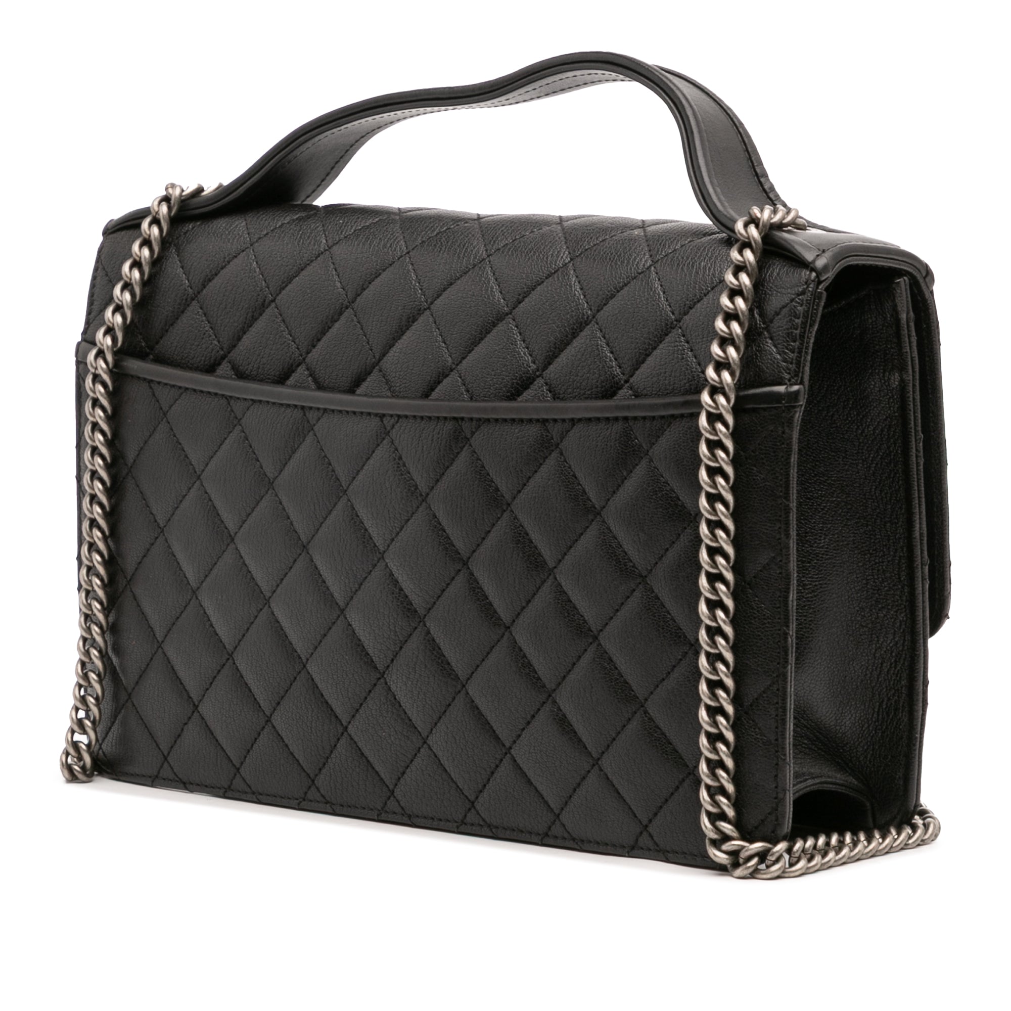 Medium Quilted Goatskin CC University Flap