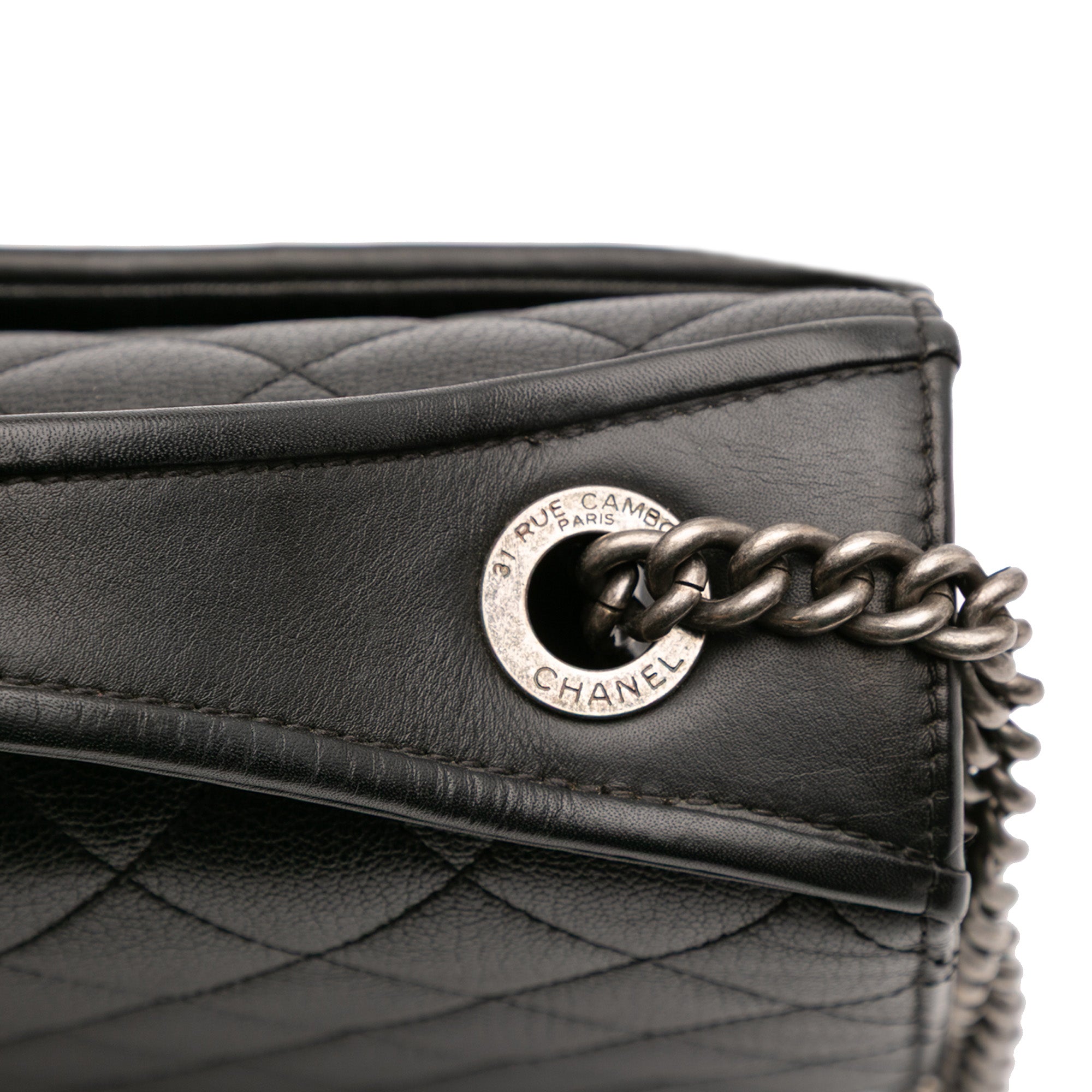 Medium Quilted Goatskin CC University Flap