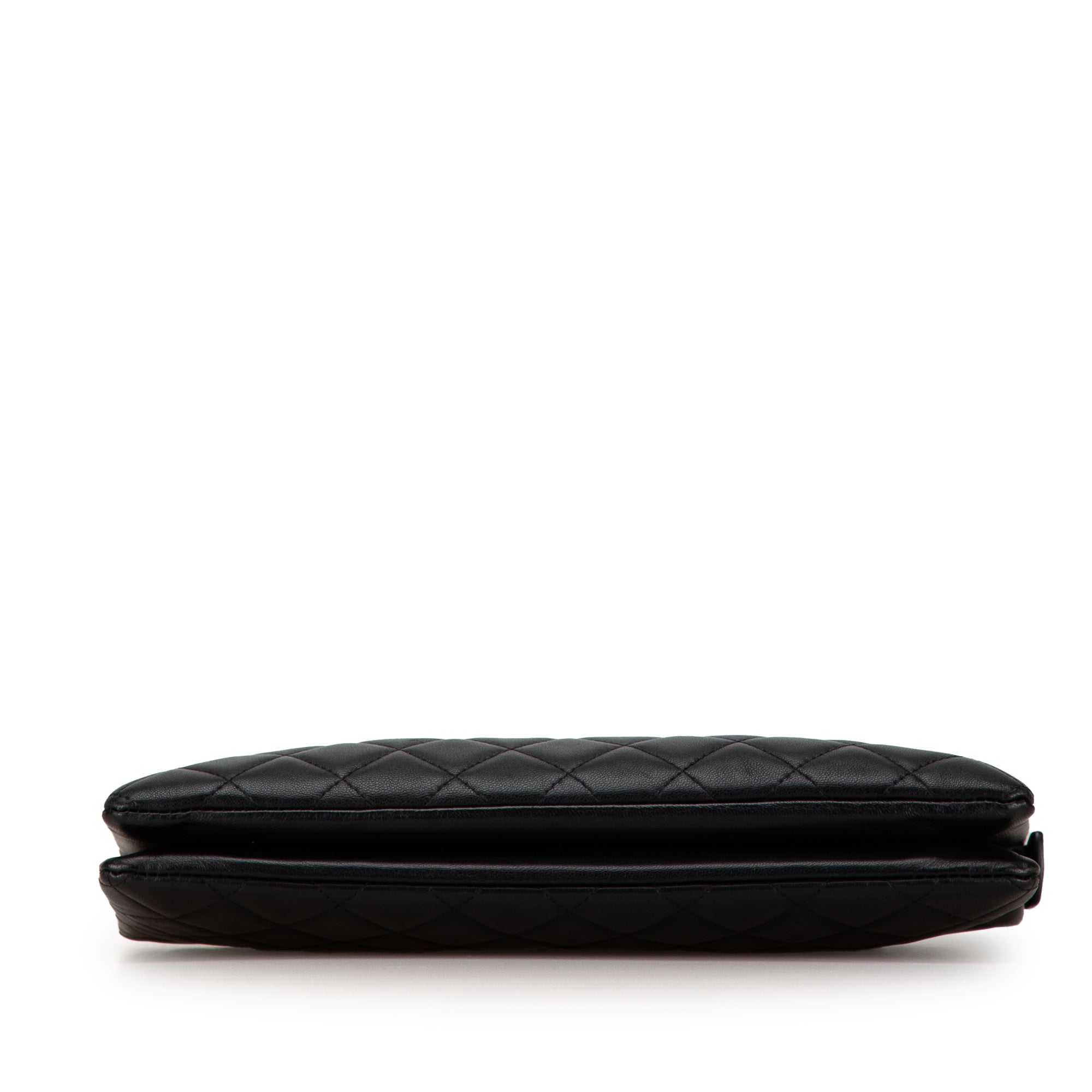 CC Quilted Lambskin Double Zip Clutch