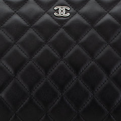 CC Quilted Lambskin Double Zip Clutch