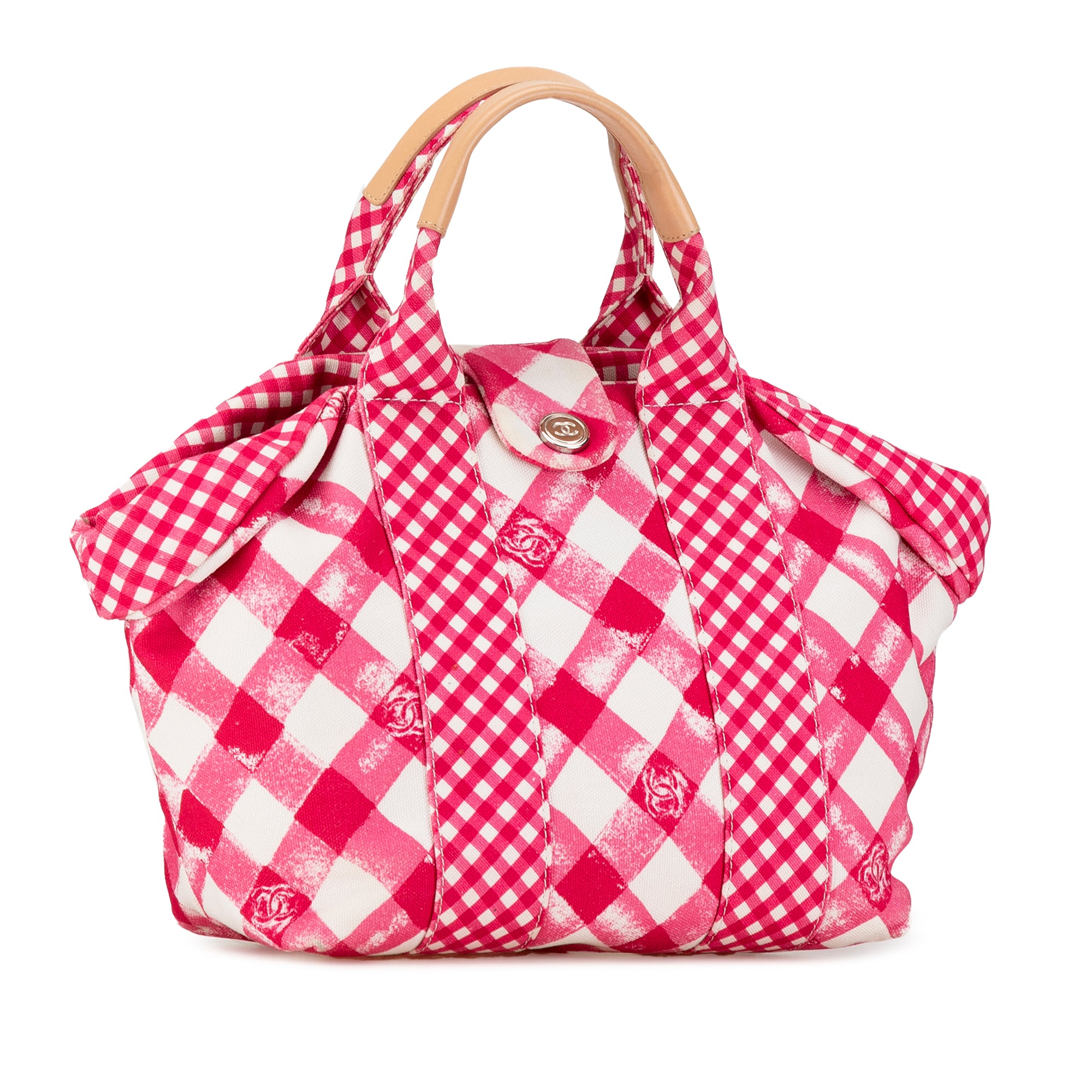 Small Canvas Printed CC Gingham Handbag