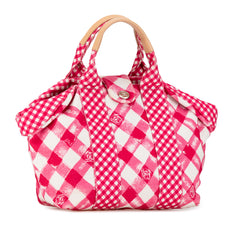 Small Canvas Printed CC Gingham Handbag