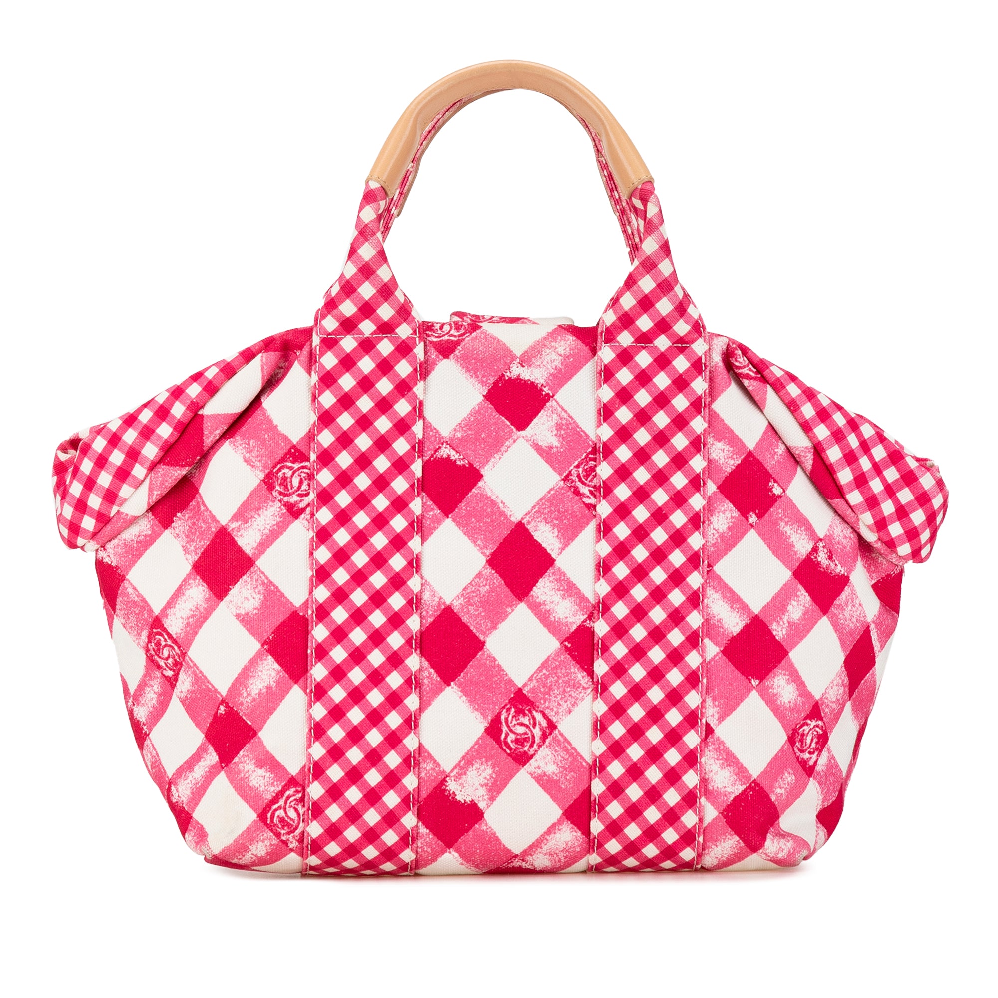 Small Canvas Printed CC Gingham Handbag