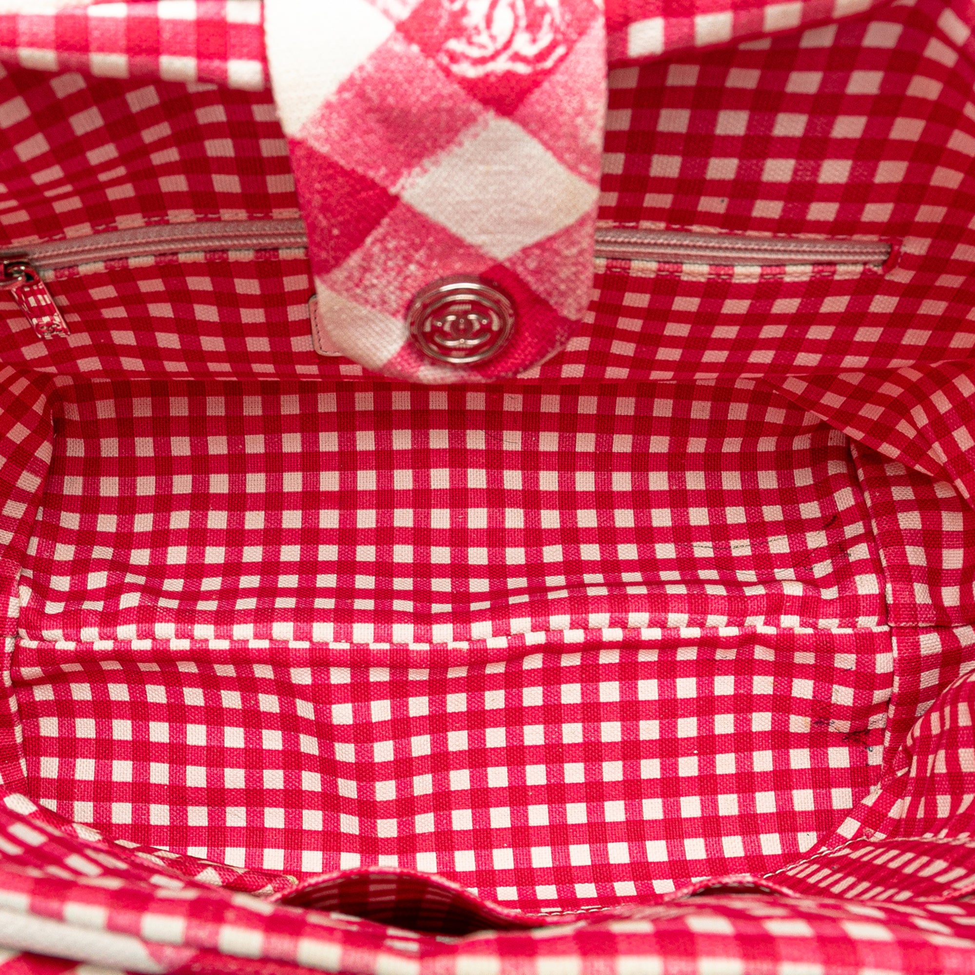 Small Canvas Printed CC Gingham Handbag