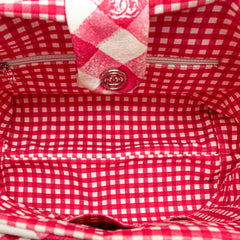 Small Canvas Printed CC Gingham Handbag