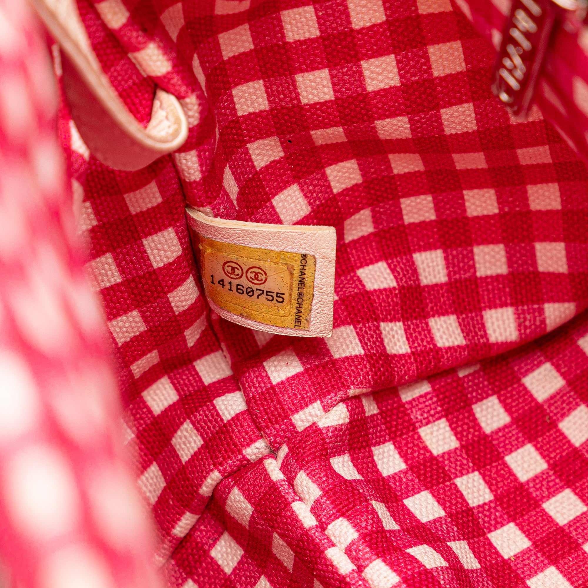 Small Canvas Printed CC Gingham Handbag