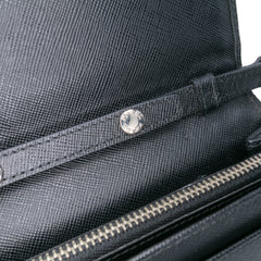 Saffiano Crystal Studded Wallet on Strap