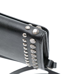 Saffiano Crystal Studded Wallet on Strap