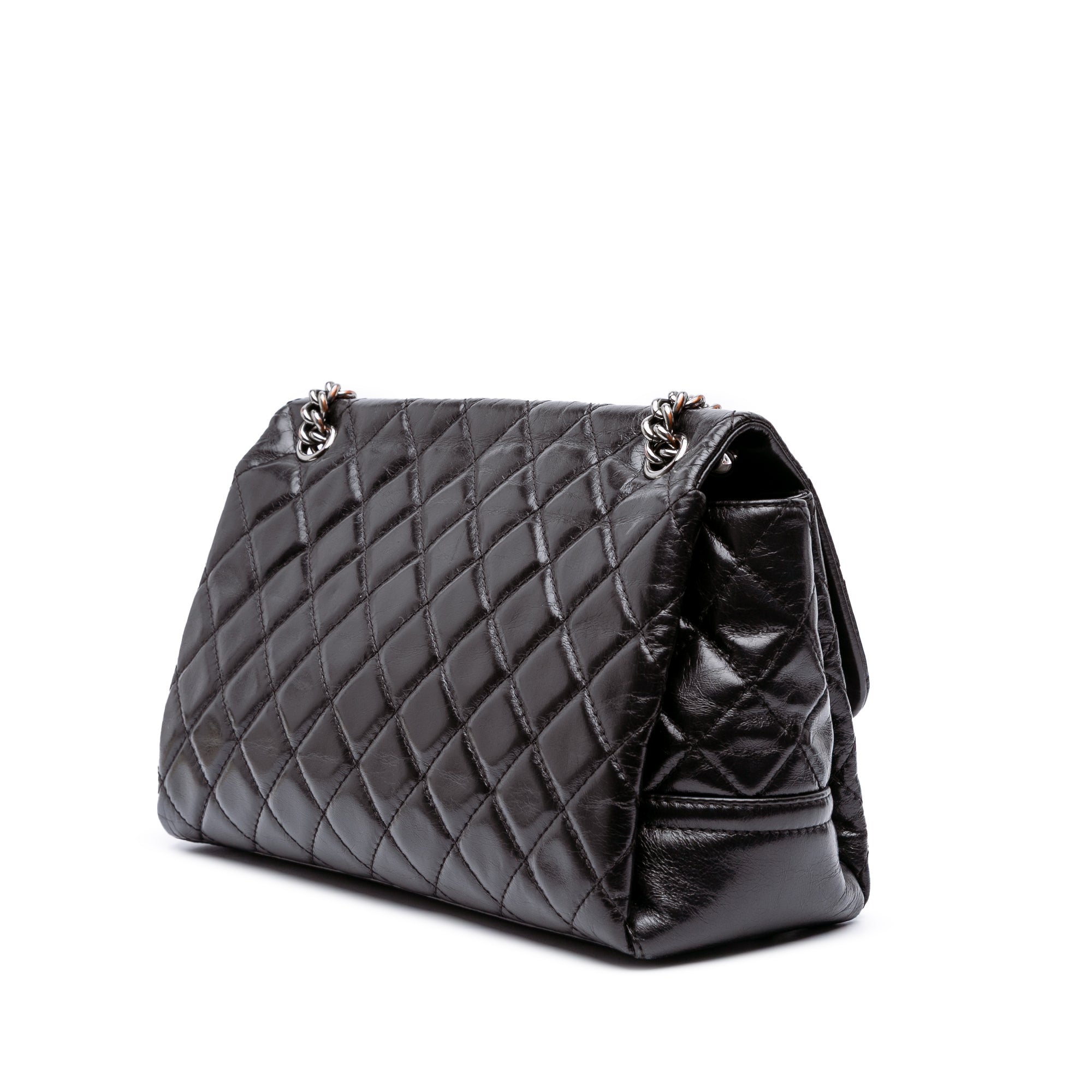 Medium Quilted Glazed Calfskin Lady Pearly Flap