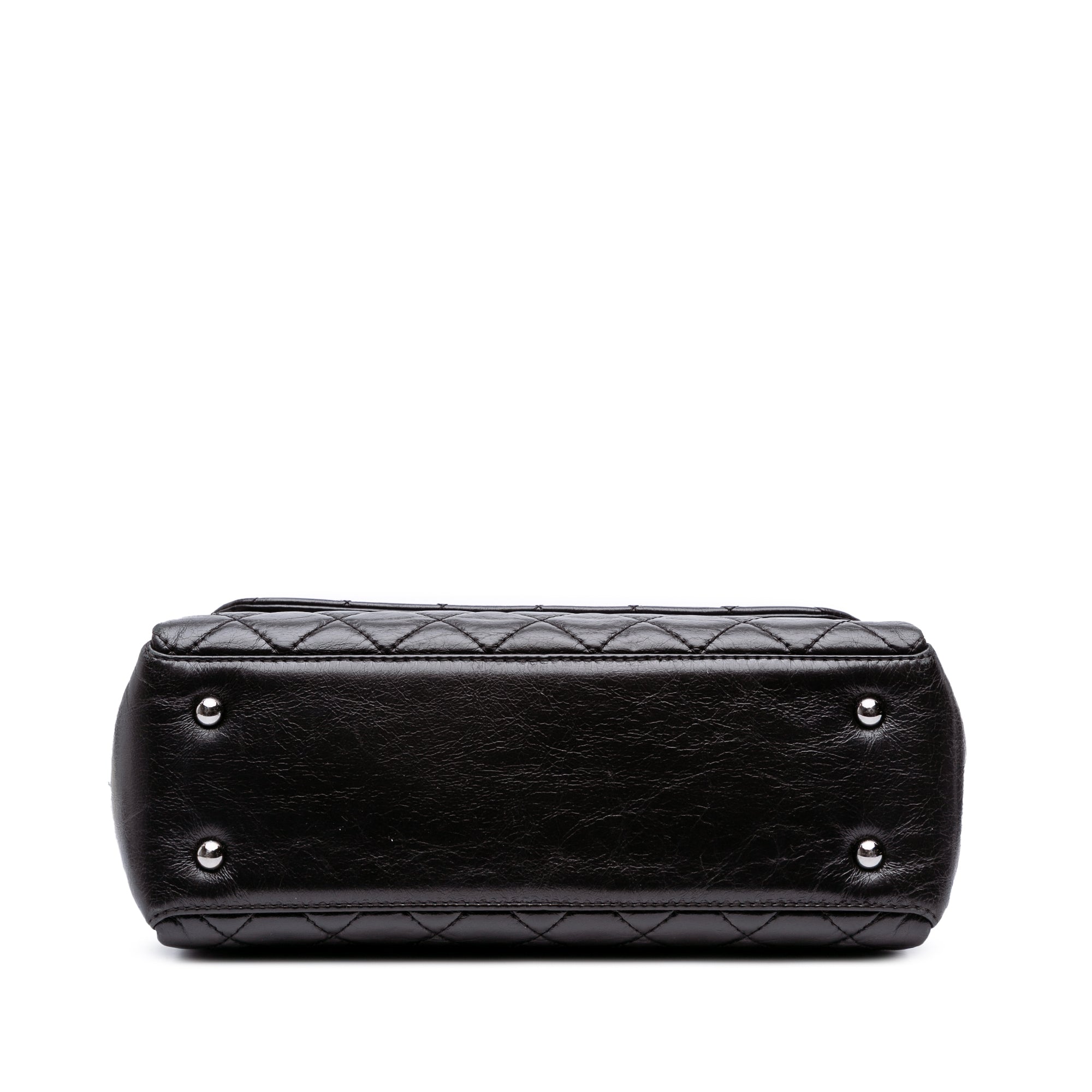 Medium Quilted Glazed Calfskin Lady Pearly Flap
