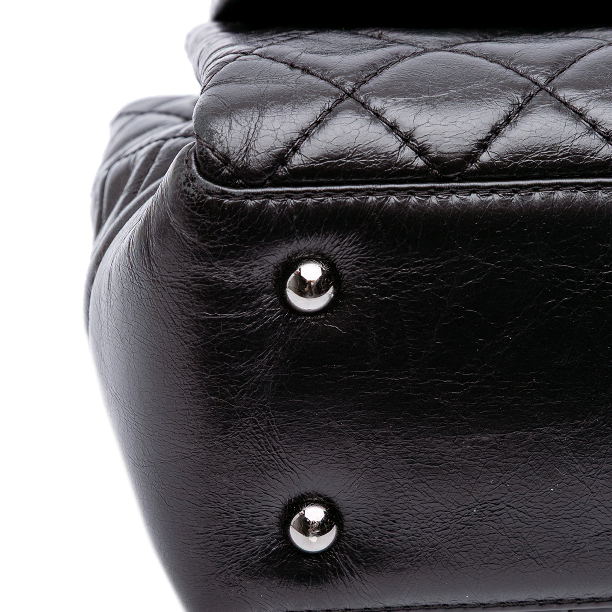 Medium Quilted Glazed Calfskin Lady Pearly Flap