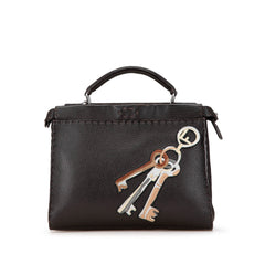 Mini Calfskin Romano Selleria Peekaboo Iconic Fit Satchel