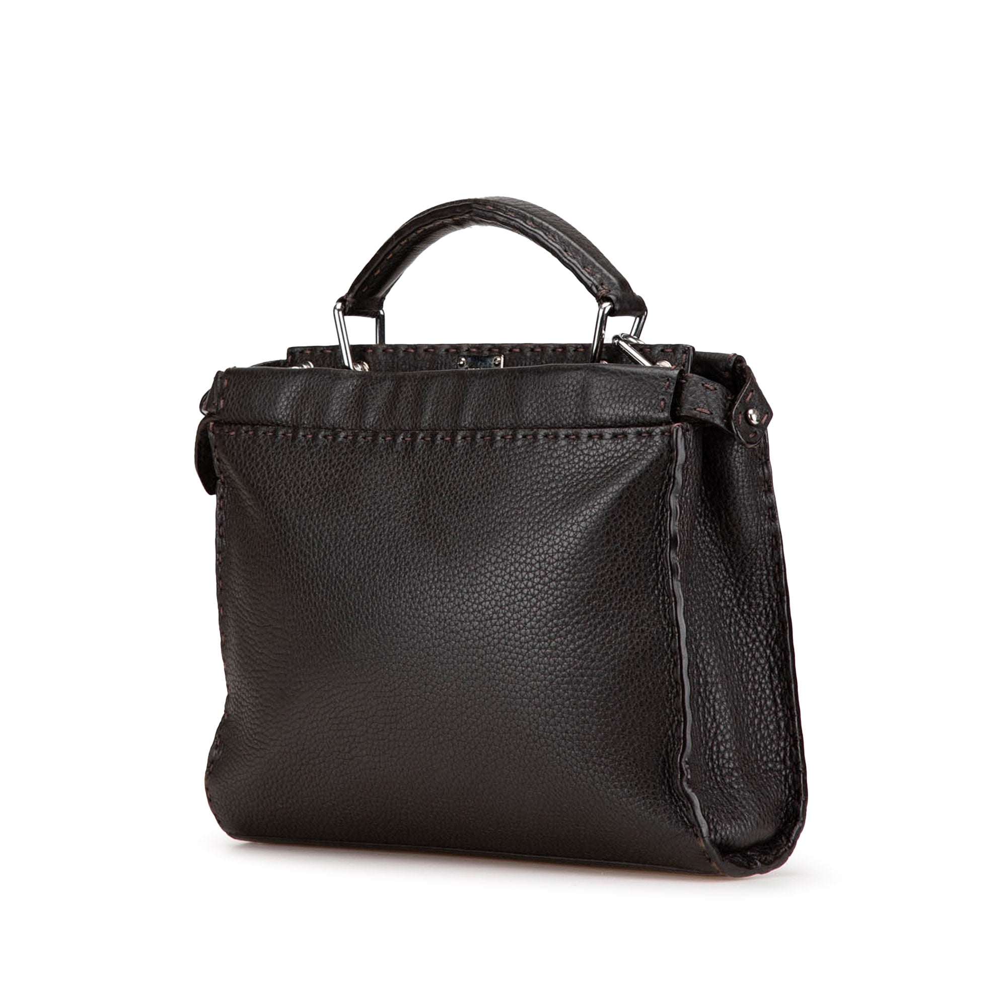 Mini Calfskin Romano Selleria Peekaboo Iconic Fit Satchel