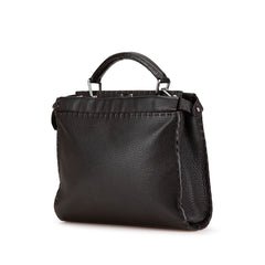 Mini Calfskin Romano Selleria Peekaboo Iconic Fit Satchel
