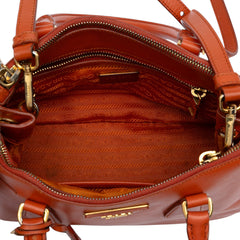 Small Saffiano Lux Galleria Double Zip