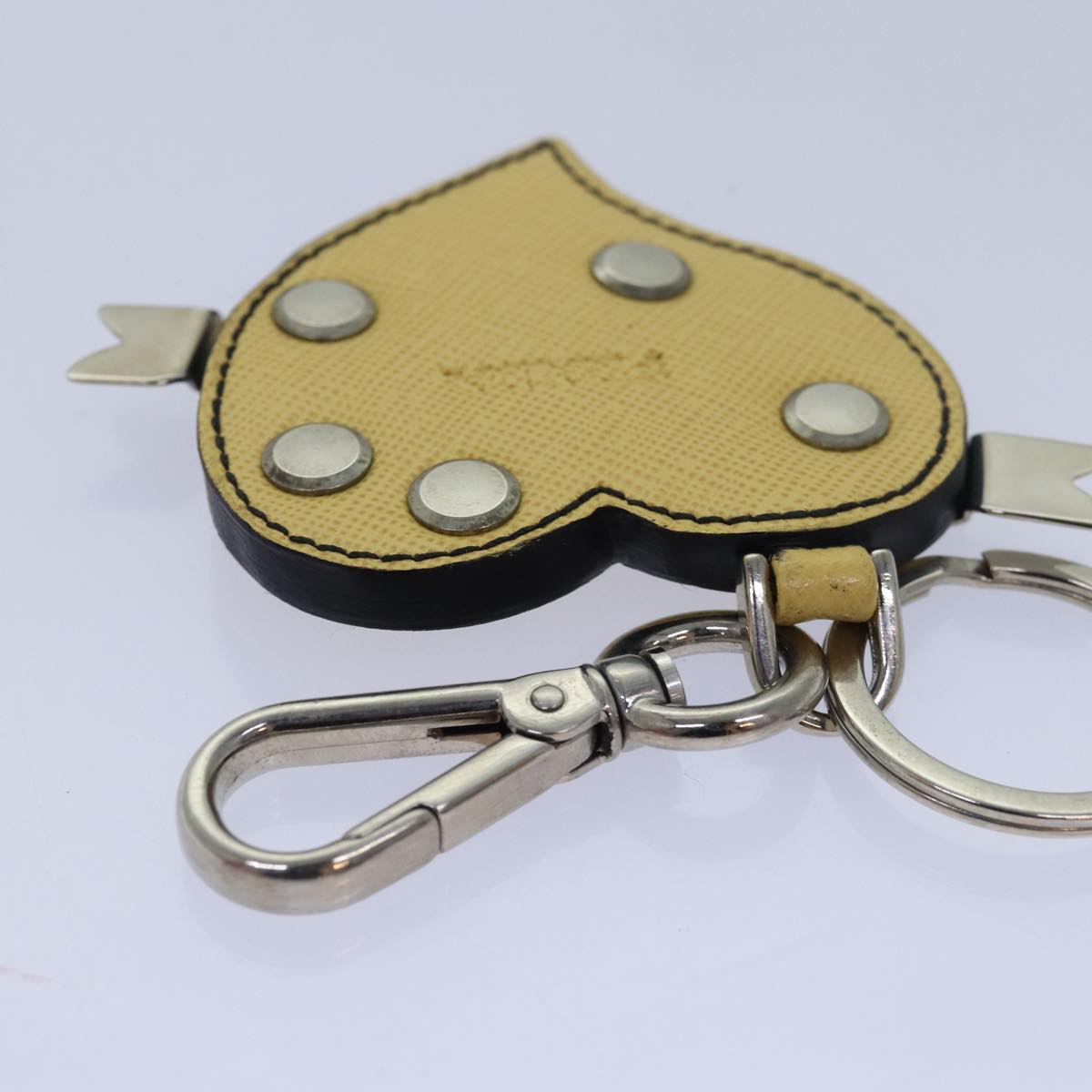 Prada Charm Logo Key Ring Saffiano Leather