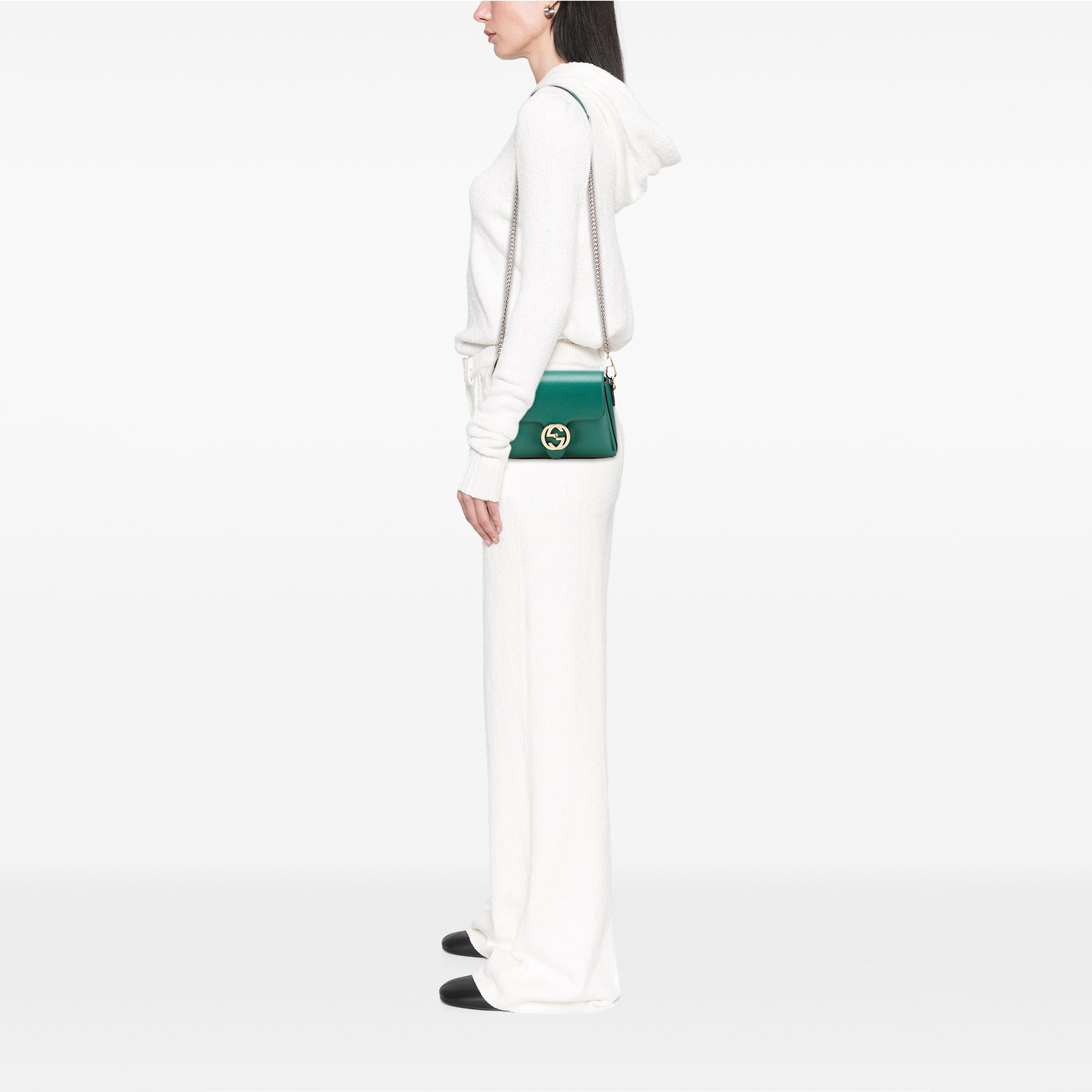 Small Dollar Calfskin Interlocking G Crossbody
