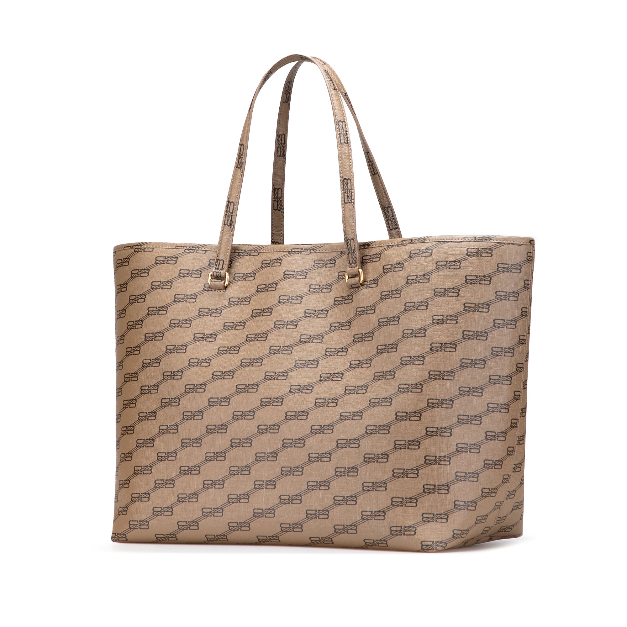 Large BB Monogram Coated Canvas Signature East West Shopper Bag