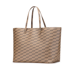 Large BB Monogram Coated Canvas Signature East West Shopper Bag
