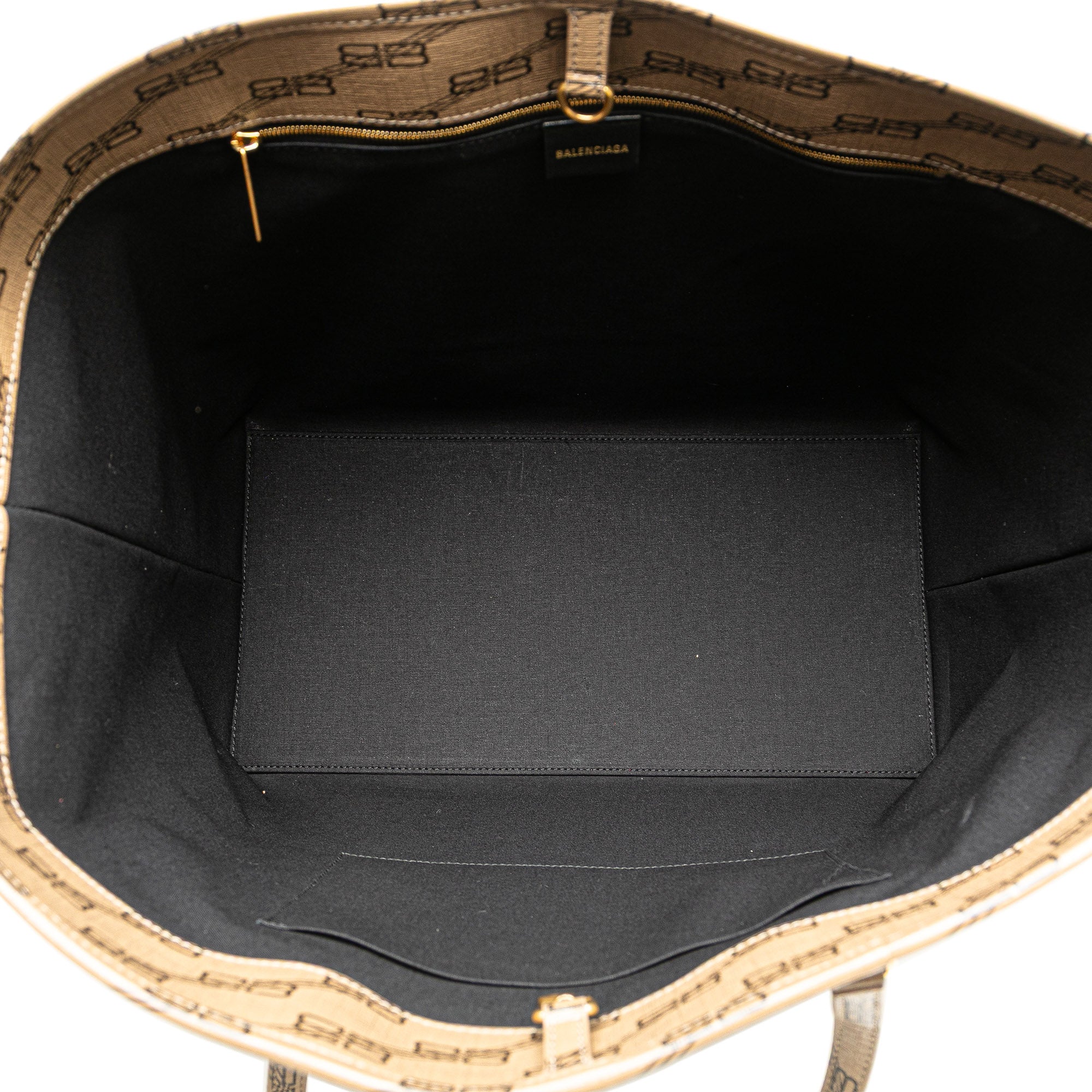 Large BB Monogram Coated Canvas Signature East West Shopper Bag