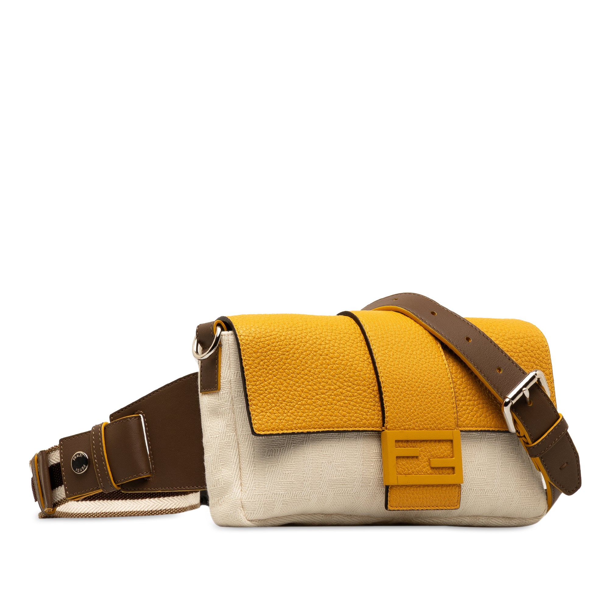 Zucca Canvas and Leather Convertible Baguette