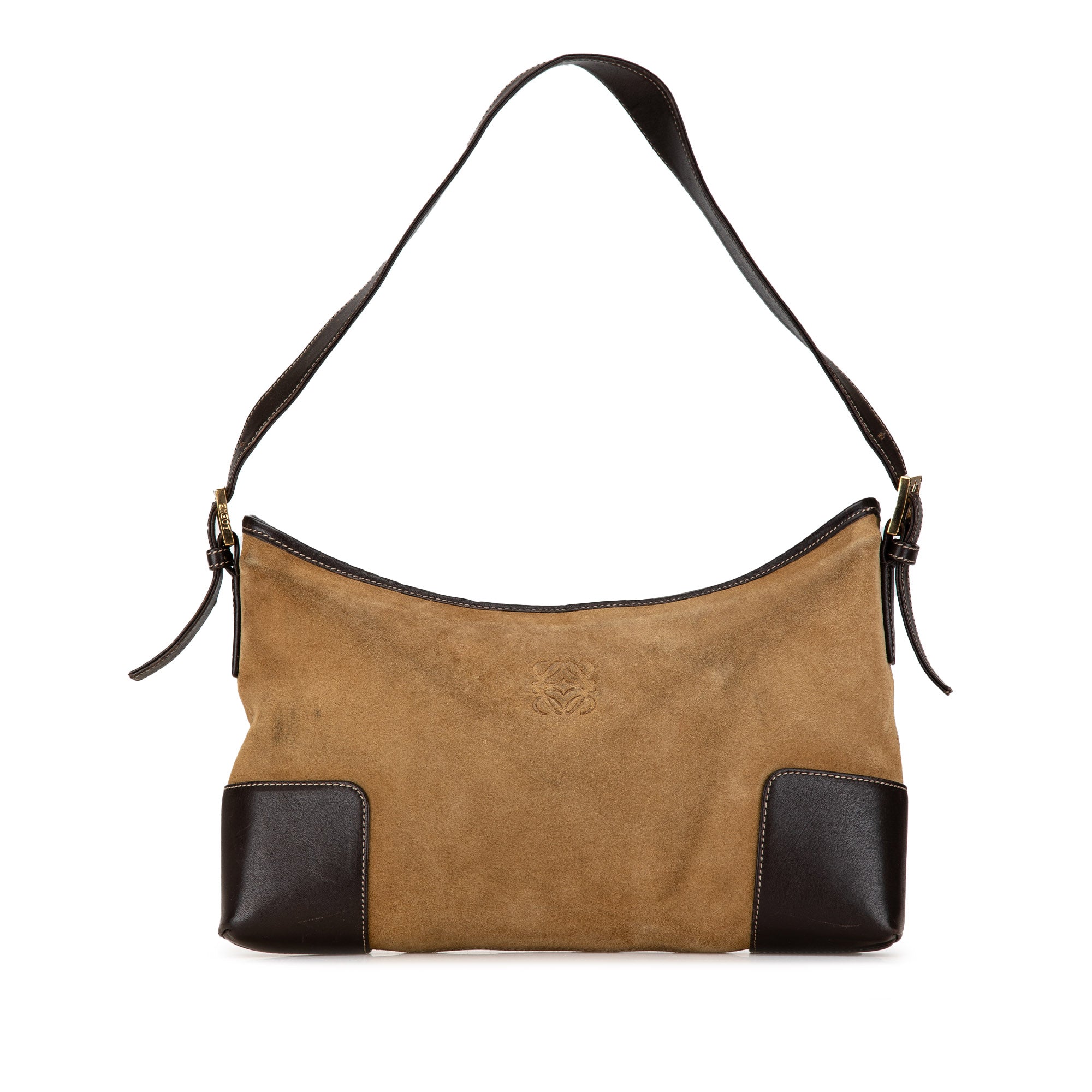 Anagram Suede Shoulder Bag_0