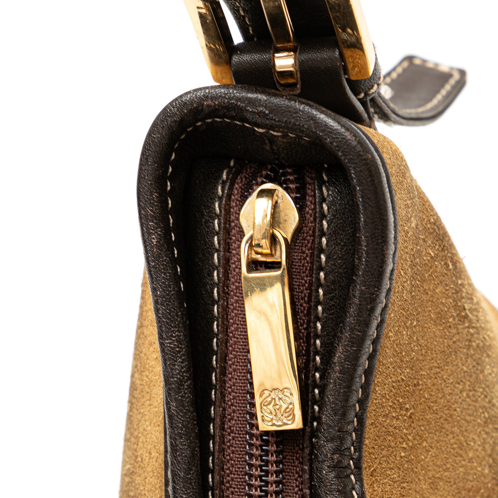 Anagram Suede Shoulder Bag_8