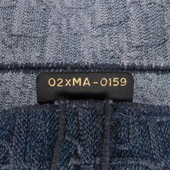 Oblique Denim Embroidered Saddle Bag