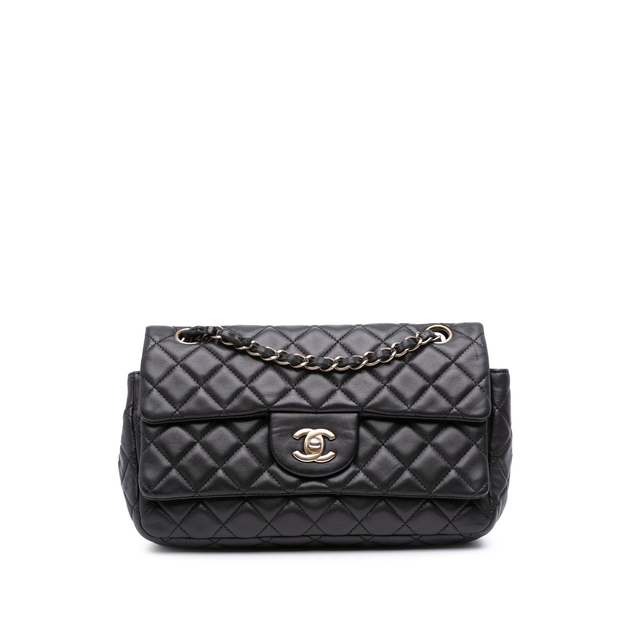 CC Quilted Lambskin Double Flap