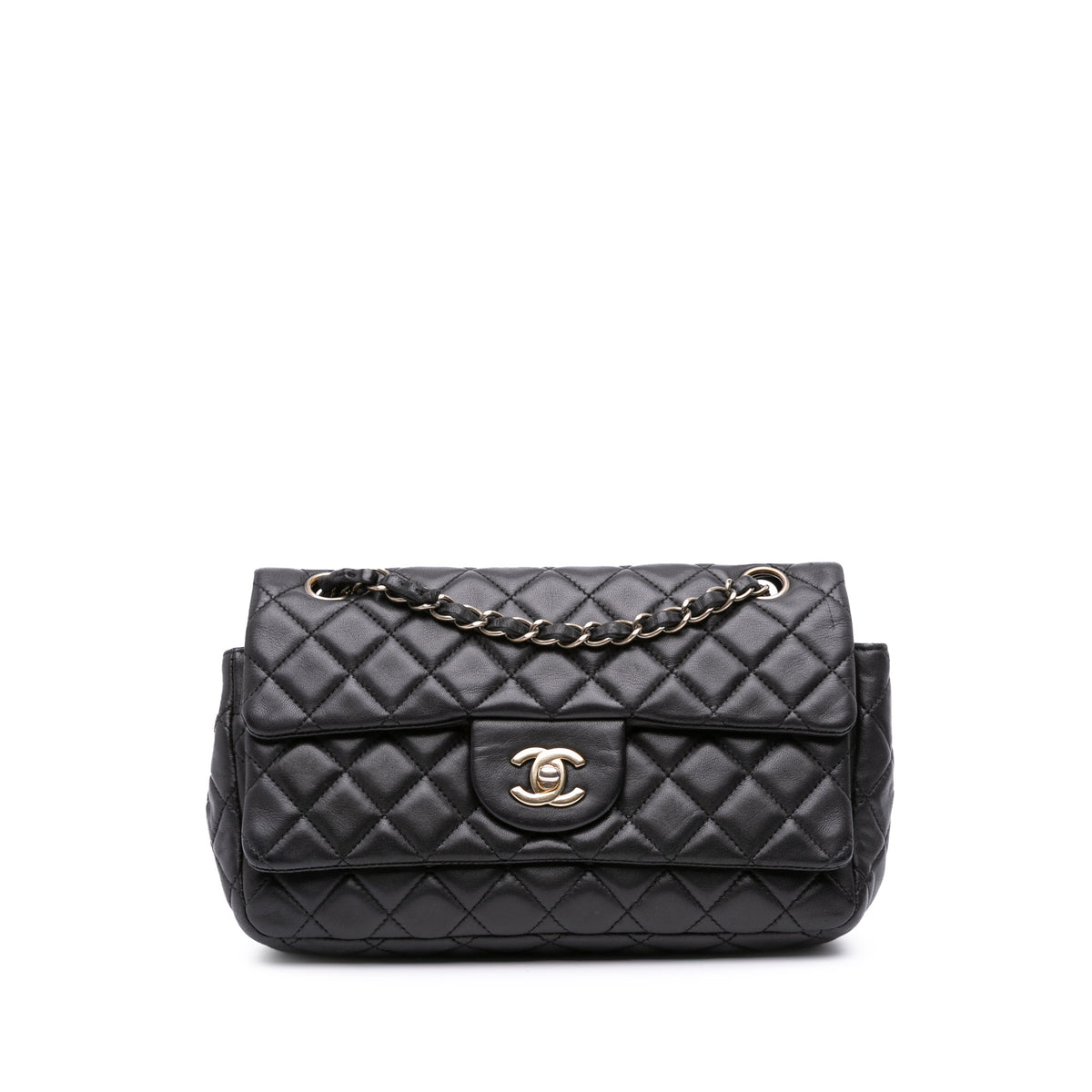 CC Quilted Lambskin Double Flap