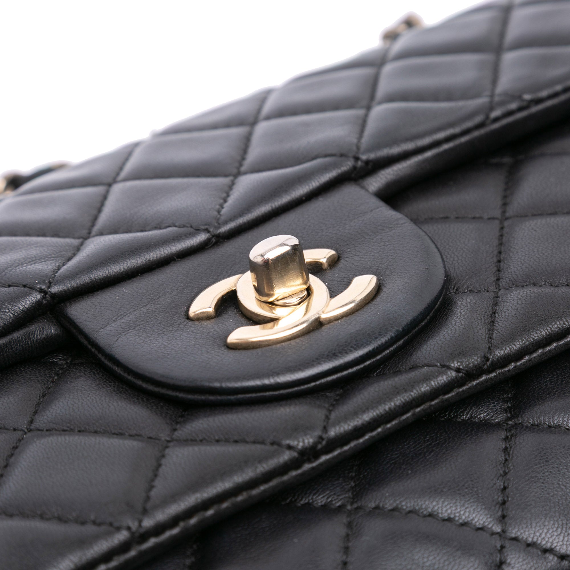 CC Quilted Lambskin Double Flap
