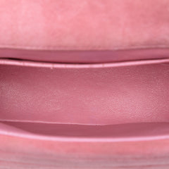 Mini Square CC Horizontal Quilted Suede Double Flap