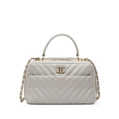 Medium Chevron Lambskin Trendy CC Bowling Bag