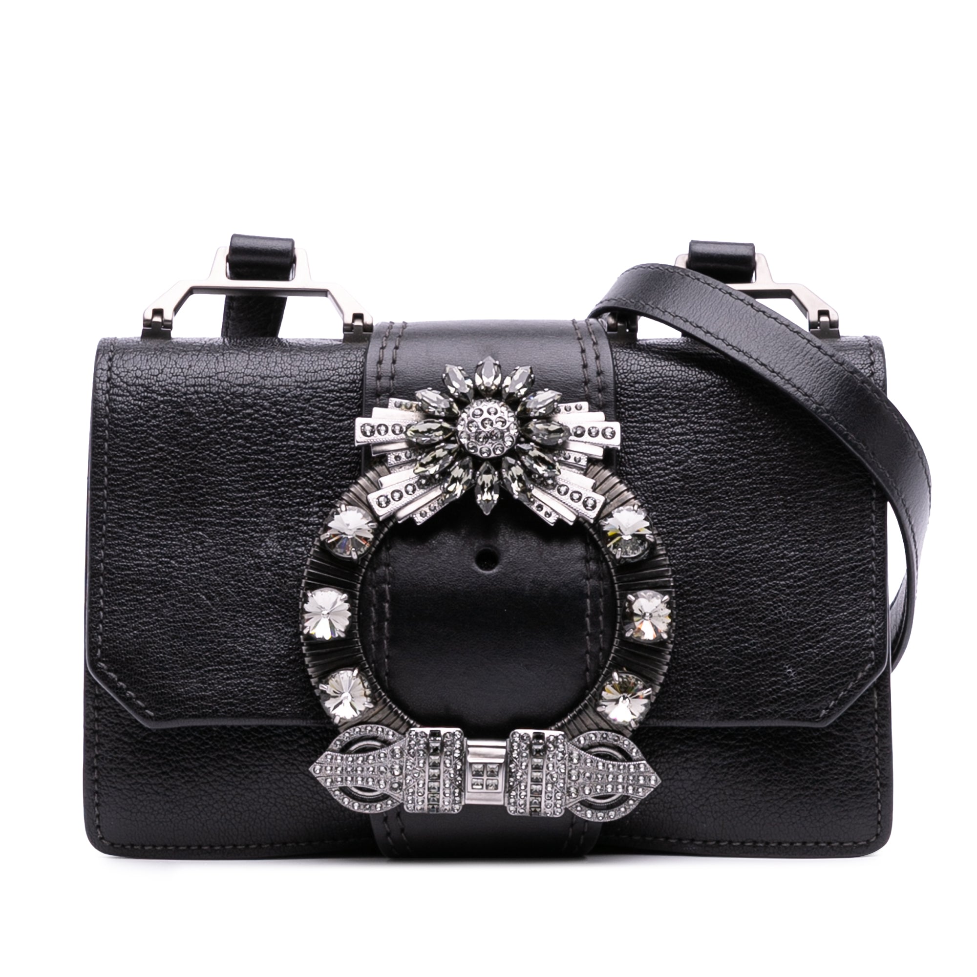 Goatskin Madras Soft Calf Crystal Embellished Crossbody
