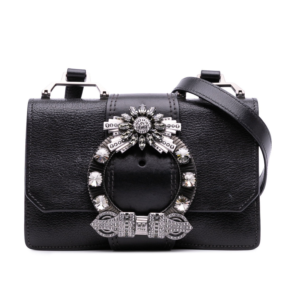 Goatskin Madras Soft Calf Crystal Embellished Crossbody