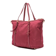 Saffiano Trimmed Tessuto Satchel