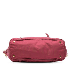 Saffiano Trimmed Tessuto Satchel