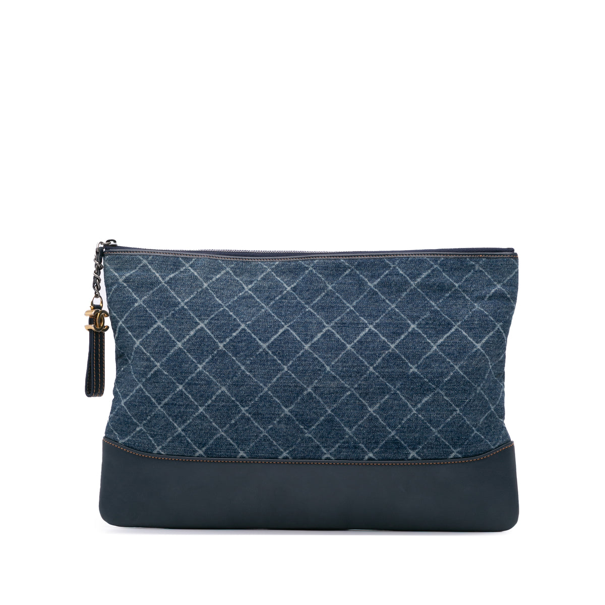 Large Denim Gabrielle O Case Clutch