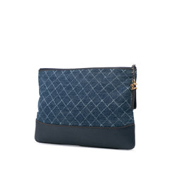 Large Denim Gabrielle O Case Clutch