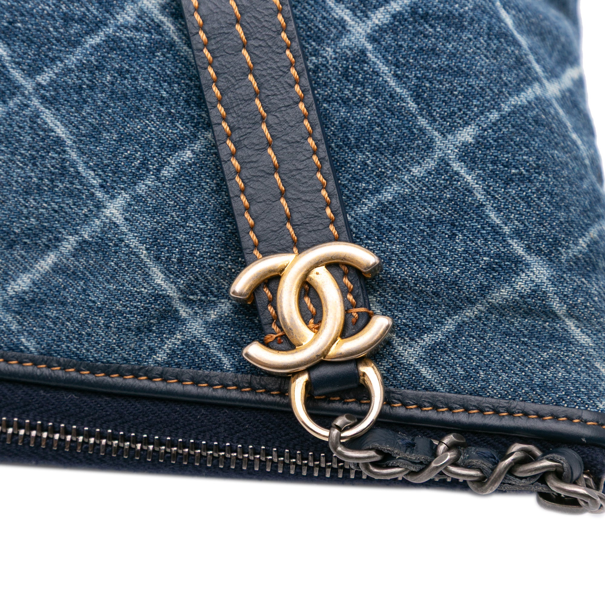 Large Denim Gabrielle O Case Clutch