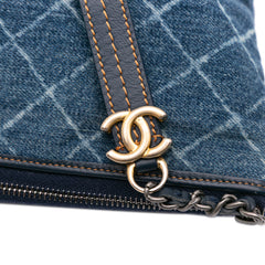Large Denim Gabrielle O Case Clutch