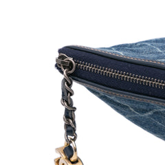 Large Denim Gabrielle O Case Clutch