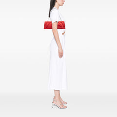 Satin Pleated Chain Evening Clutch