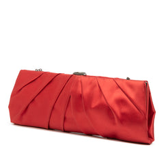 Satin Pleated Chain Evening Clutch