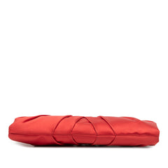 Satin Pleated Chain Evening Clutch