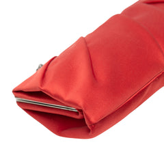 Satin Pleated Chain Evening Clutch