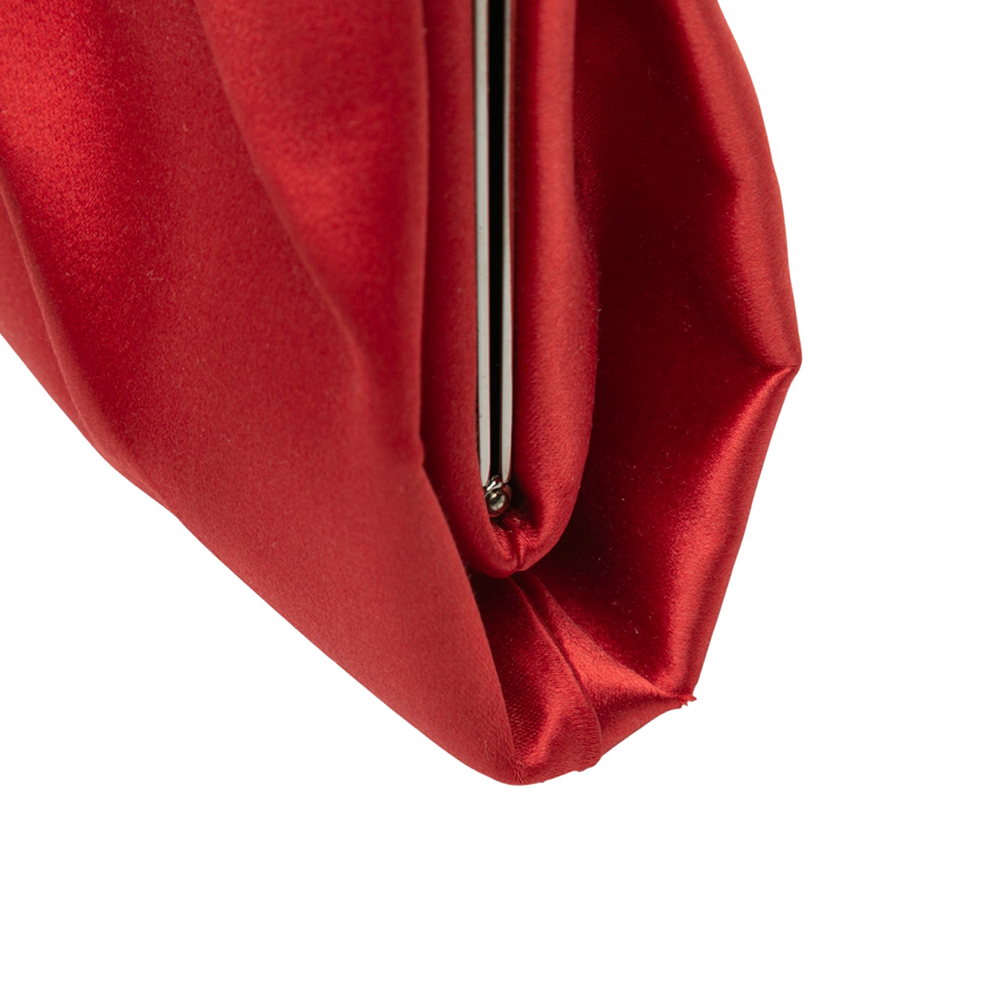 Satin Pleated Chain Evening Clutch