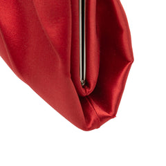 Satin Pleated Chain Evening Clutch
