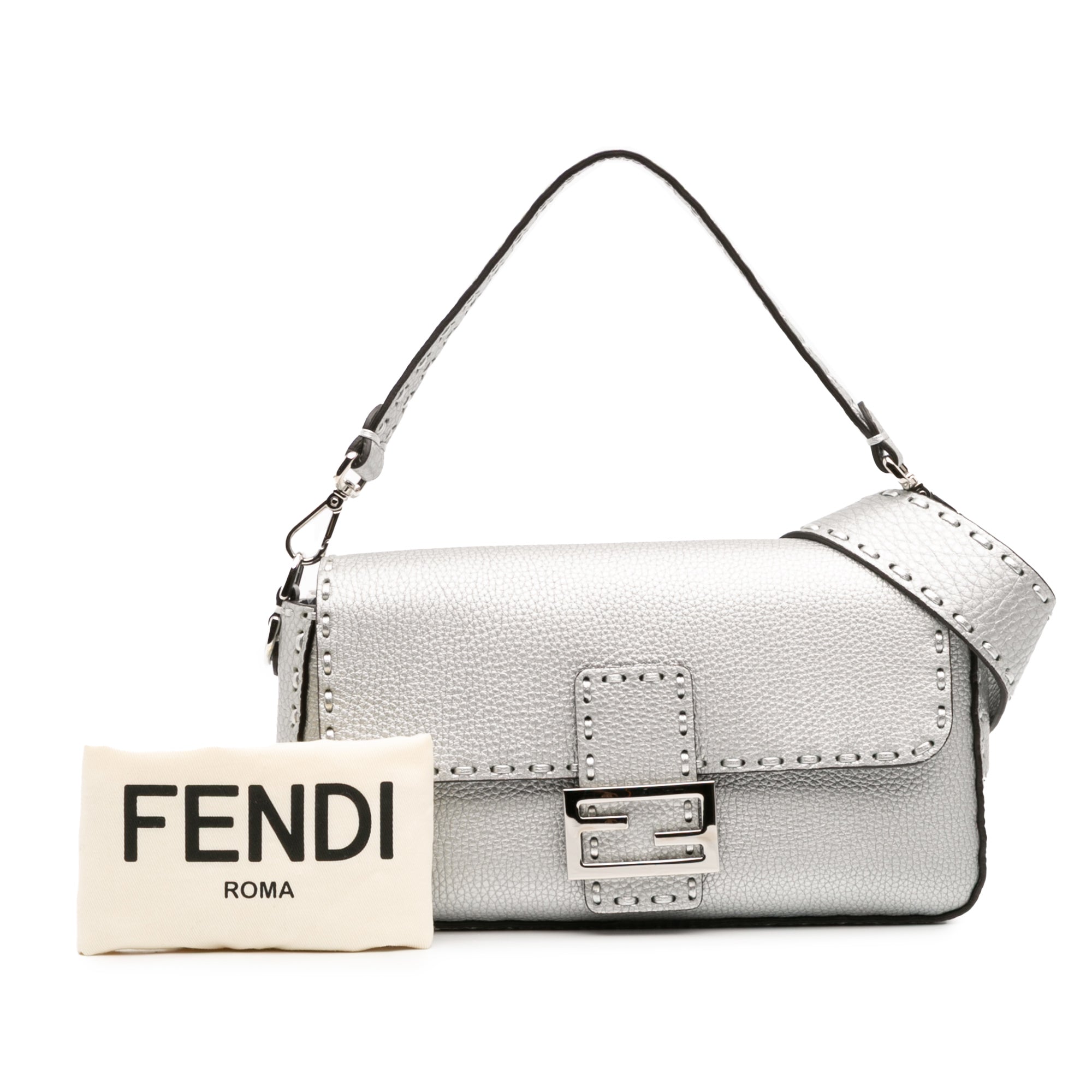 Leather Selleria Baguette Satchel